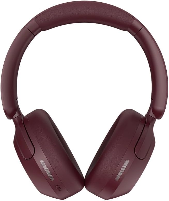 Cubitt Power Headphones with Hybrid ANC | Bluetooth 5.4 Over-Ear Headphones with 60H Playtime, 4 Mics, Auto-Pause, Transparency Mode, Low Latency, Foldable Design, USB-C Fast Charging - Deep Burgundy