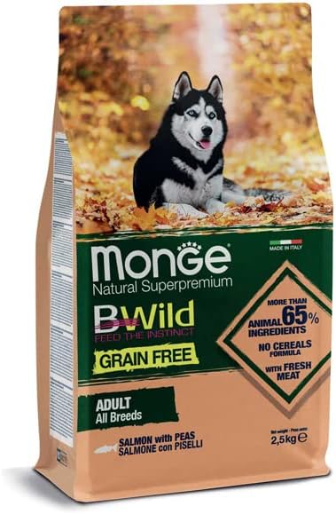 all4pets B-Wild Grain Free Adult All Breeds Salmon with Peas for Dogs-2.5 Kg,Granule