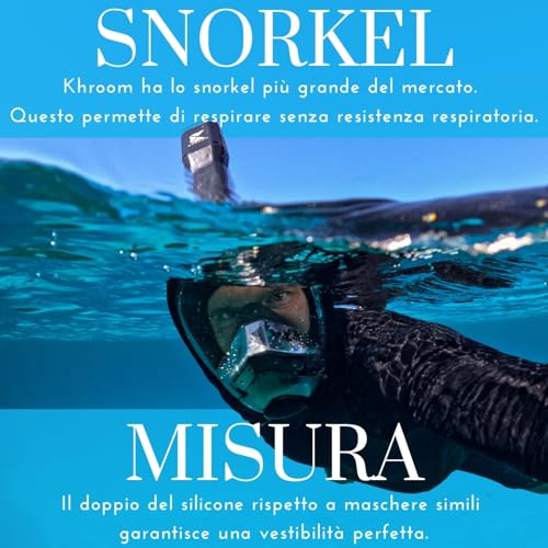 Khroom Maschera Da Snorkeling Per Adulti Seaview Pro | La Nostra Migliore Maschera Subacquea | Maschera A Pieno Facciale, Sicura Da CO2 Per Lo Snorkeling | Mascherina Integrale, Dai 10 Annii - 3