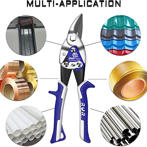 10" Tin Snips For Sheet Metal Cutter - Aviation Snips Straight Cut With Cr-V Blade&Non-Slip Handel,Max 1.2Mm Cutting Thickness,For Cutting Metal Sheet, Hard Material, Industrial Quality #TOP6