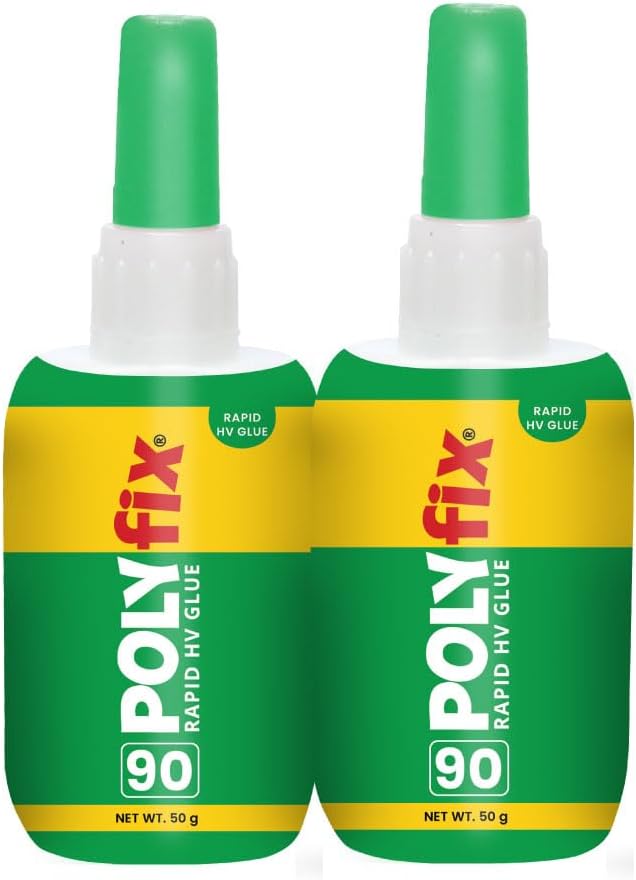 Polyfix Rapid HV Glue for adhesion of MDF, Furniture, PVC/WPC board, Mica, Charcoal, Rubber, Ceramics, Metals, Plastics, Stone, Marble etc. - 50g (Pack of 2)