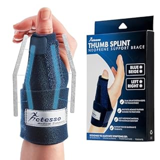 Actesso Tutore Pollice Neoprene - Sollievo Mirato per Dolore, De Quervain, Tendinite, Rizoartrosi, Distorsioni | Supporto Stabilizzante per Pollice e Polso, Uso Giorno e Notte (Mano, Destro, Blu)