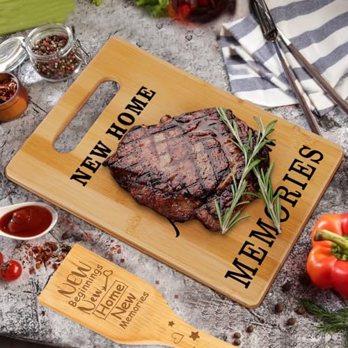Tabla de cortar rectangular de bambú con mango miniatura 7