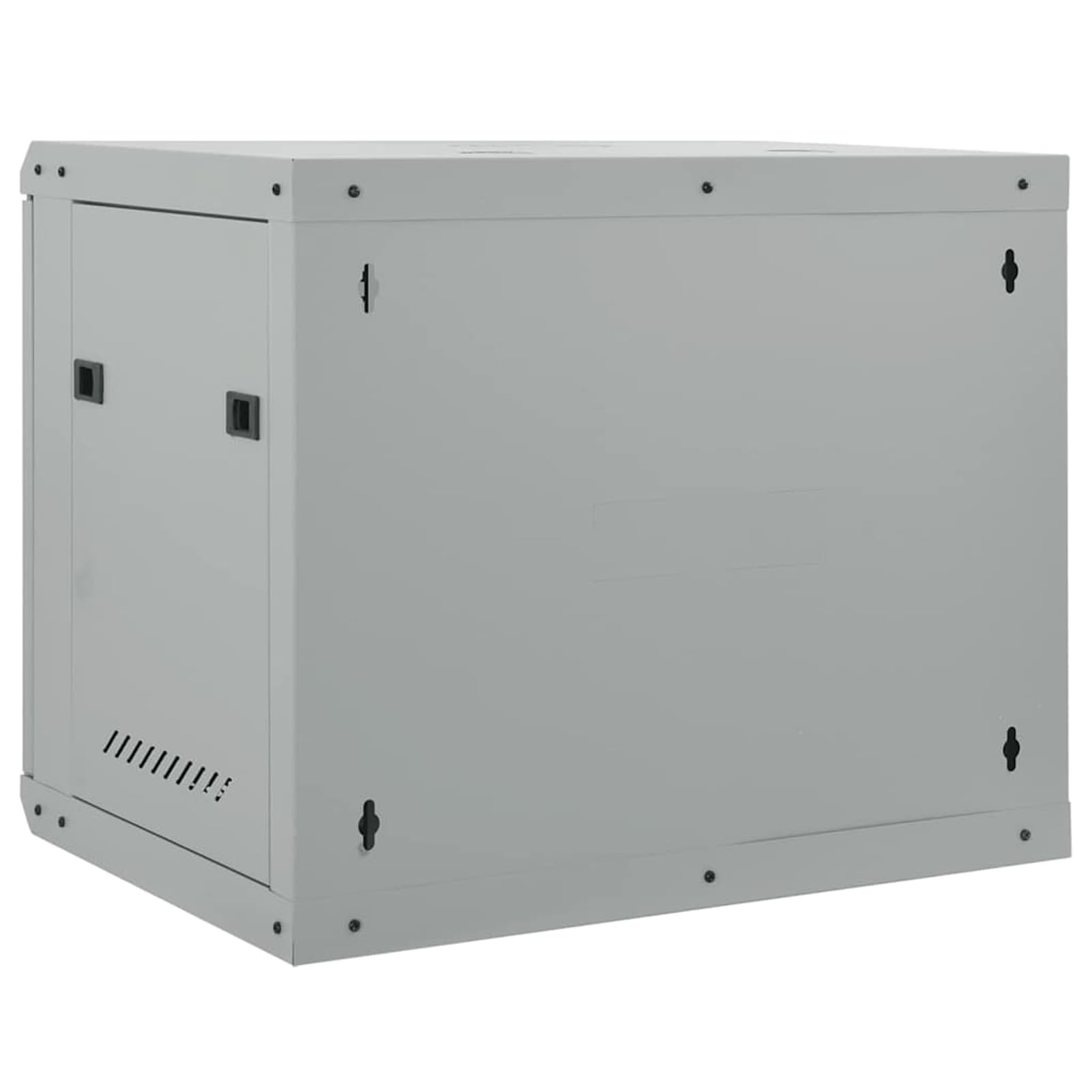 Armadio di rete grigio 60 x 45 x 50 cm in acciaio con vetro di sicurezza monolastra – per una gestione ordinata dei cavi in ufficio e a casa