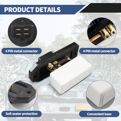 Image of HVAC Fan Blower Motor Resistor Replacement for 1997-2008 Dodge Ram 1500 2500 3500 Pickup, 1993-1999 Jeep Grand Cherokee, HVAC Fan Resistor Replaces RU109 973020 4720278 68004241AA 6800459AA 5012212AA