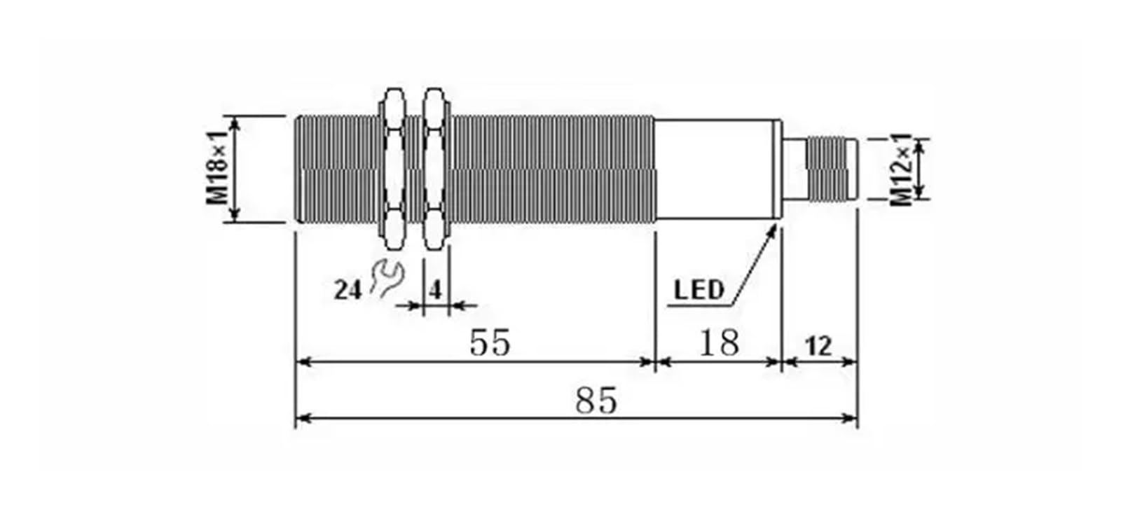 Precyzyjny ultradźwiękowy czujnik odległości M18 Czujnik analogowy 0-5V/0-10V/1-5MA/4-20MA Detektor ruchu Czujnik zbliżeniowy (PNP NO lub NC)