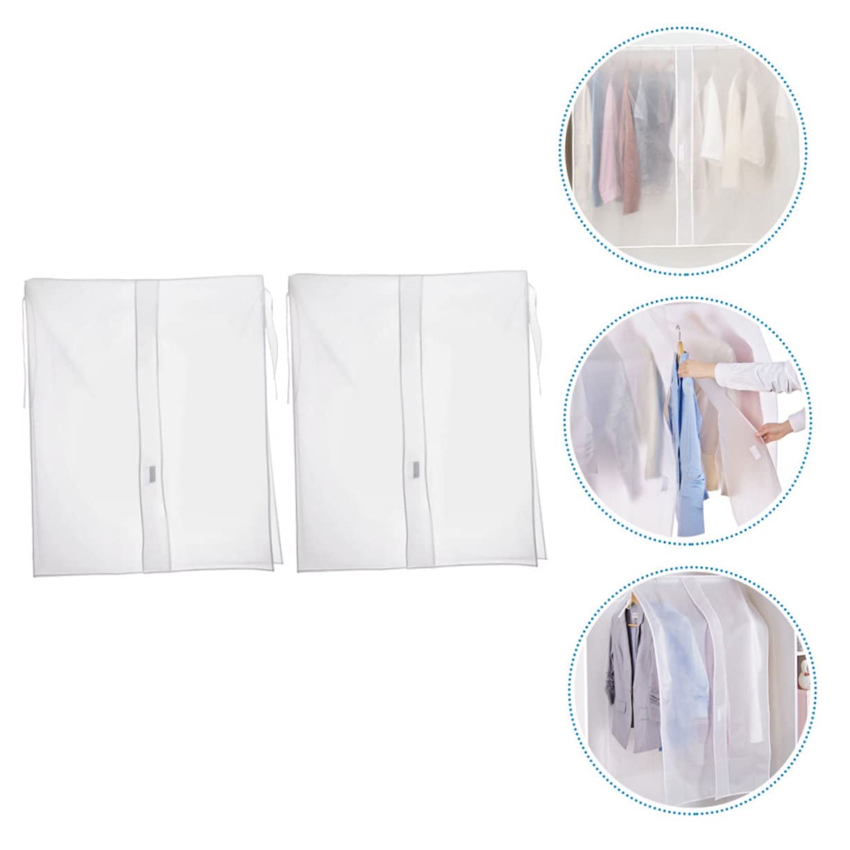 2piezas Funda De Abrigo Prueba De Polvo Fundas Protectoras Para Ropa Impermeables Bolsa De Almacenamiento Para Armario Protector Para Perchero Para Colgar Ropa El Armario