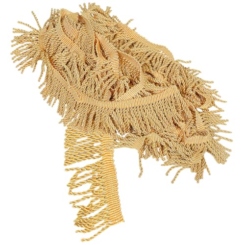 Garniture en polyester supérieure avec pompon décoratif à franges dorées de luxe - 2