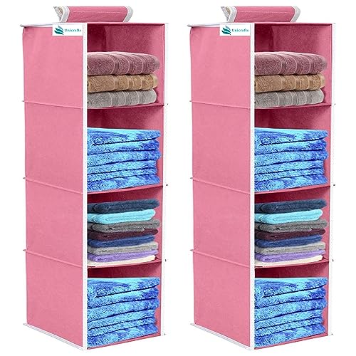Image of Hanging Organizer (Pink, Pack of 2 (4 Shelf))