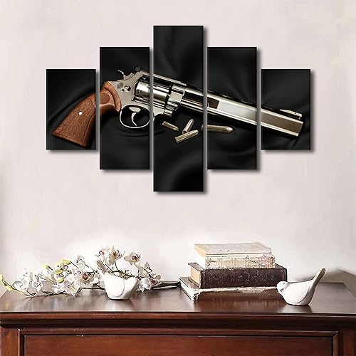 Décoration murale à thème revolver tableau polyptyque grand format de qualité