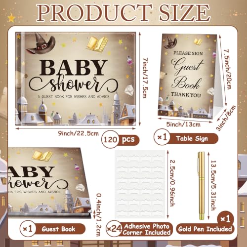 Image of Fuyoooo a Magical Bundle is on the Way Baby Shower Guest Book Baby Shower Sign in Guest Book Reception with Sonogram Page Keepsake Includes Gold Pen Table Card and Adhesive Photo Corner for Birthday