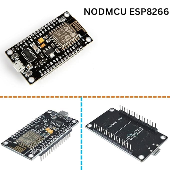TESTIN ELECTRONICS Robotics NodeMCU ESP8266 Development Board Kit with Ultrasonic Sensor Module, SG90 Servo Motor, Jumper Wires project kit dor experiment students 3