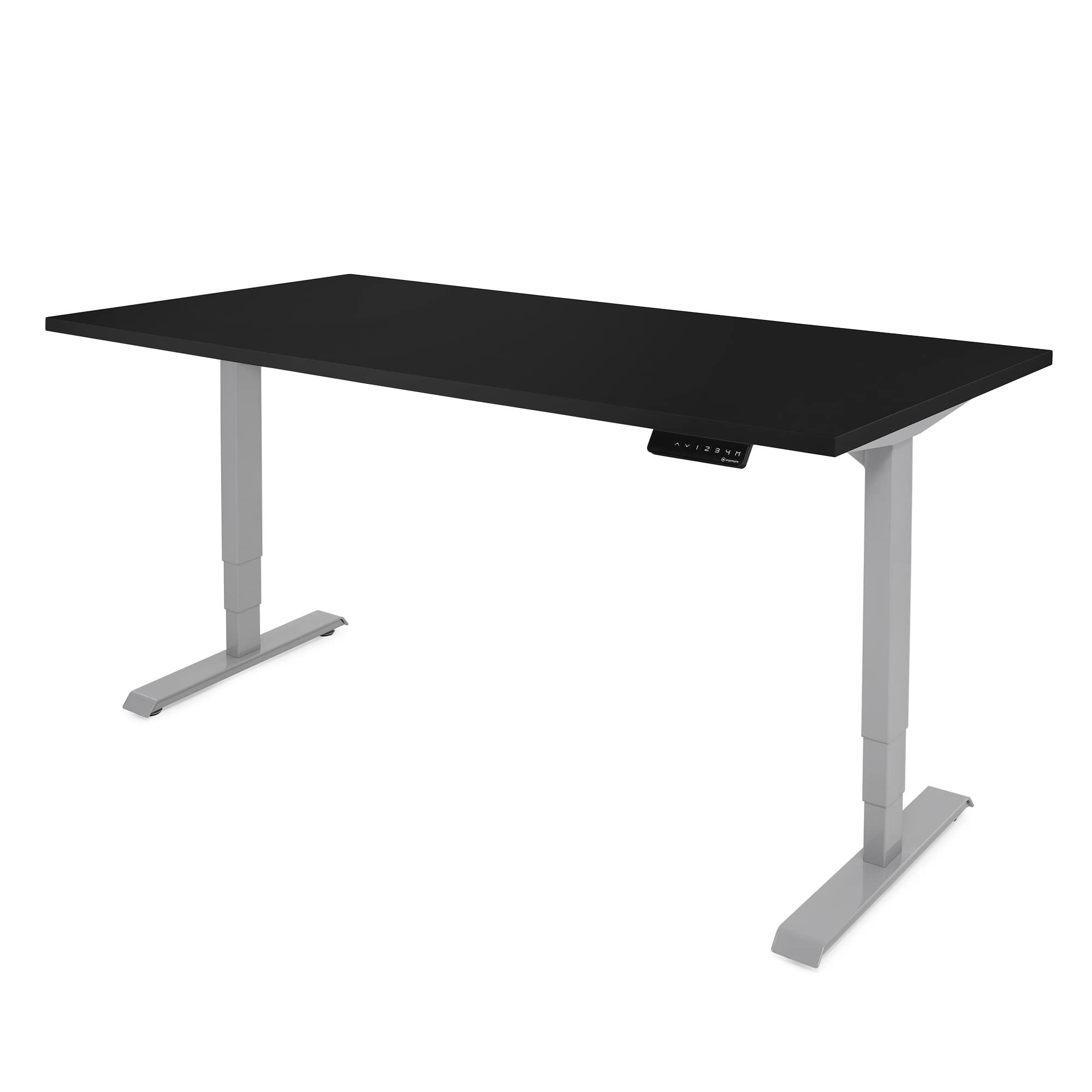 Ergotopia Desktopia Lite Elektrisch höhenverstellbarer Schreibtisch für Büro oder Home Office - 5 Jahre Garantie - ergonomischer Schreibtisch höhenverstellbar mit schwarzer Tischplatte (180 x 80 cm)