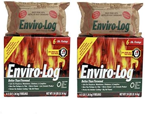 Amazon Com Enviro Log 6 Pack 3 Lb Firelog Case 2 Pack Sports Outdoors