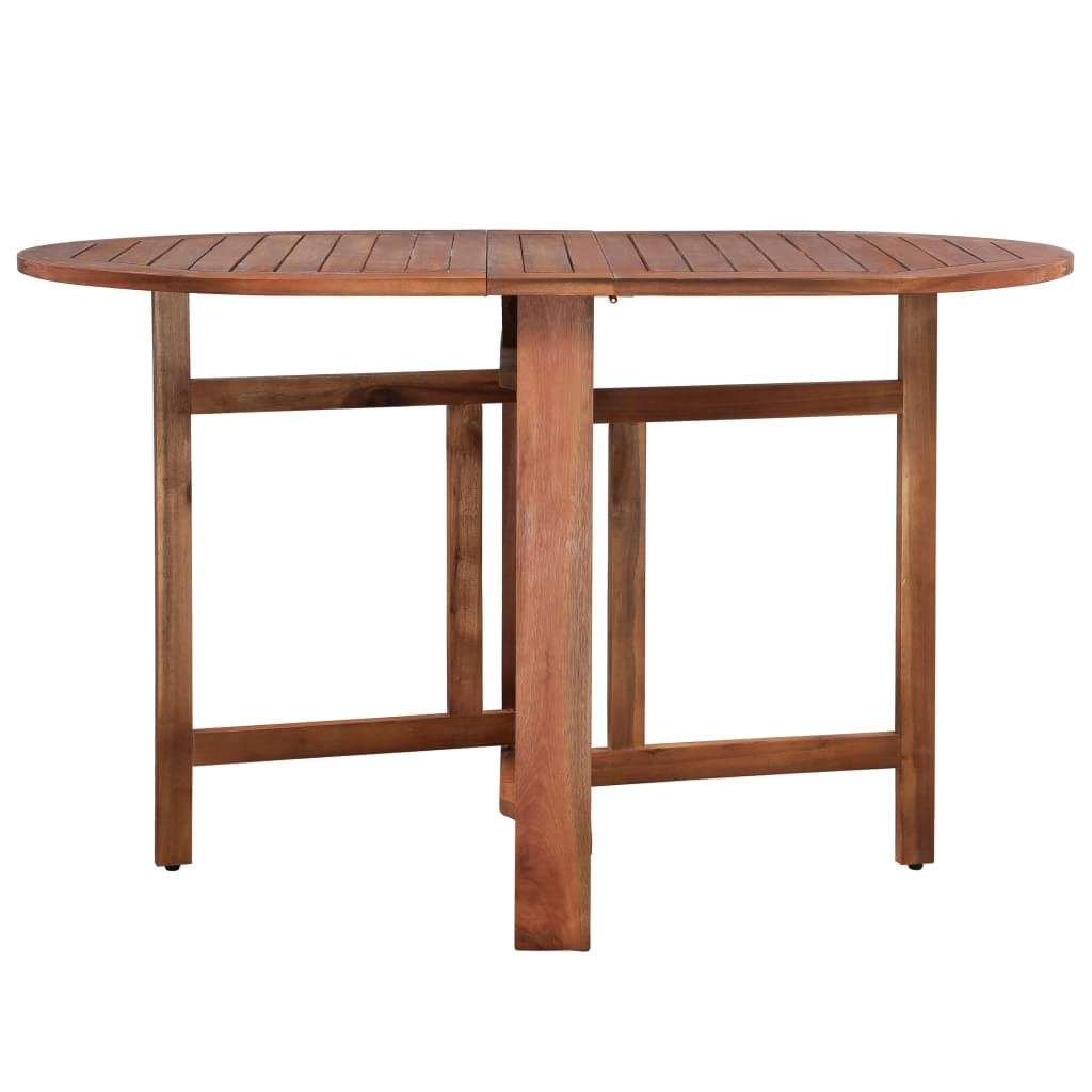 Tavolo da giardino in legno di acacia massiccio, 120 x 70 x 74 cm, pieghevole, resistente alle intemperie e facile da pulire, per balcone, terrazza, giardino d'inverno, all'aperto, campeggio