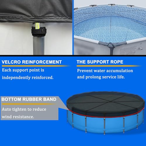 image for SAFANA 12FT Above Ground Pool Cover,Outdoor Round Swimming Pool Cover,