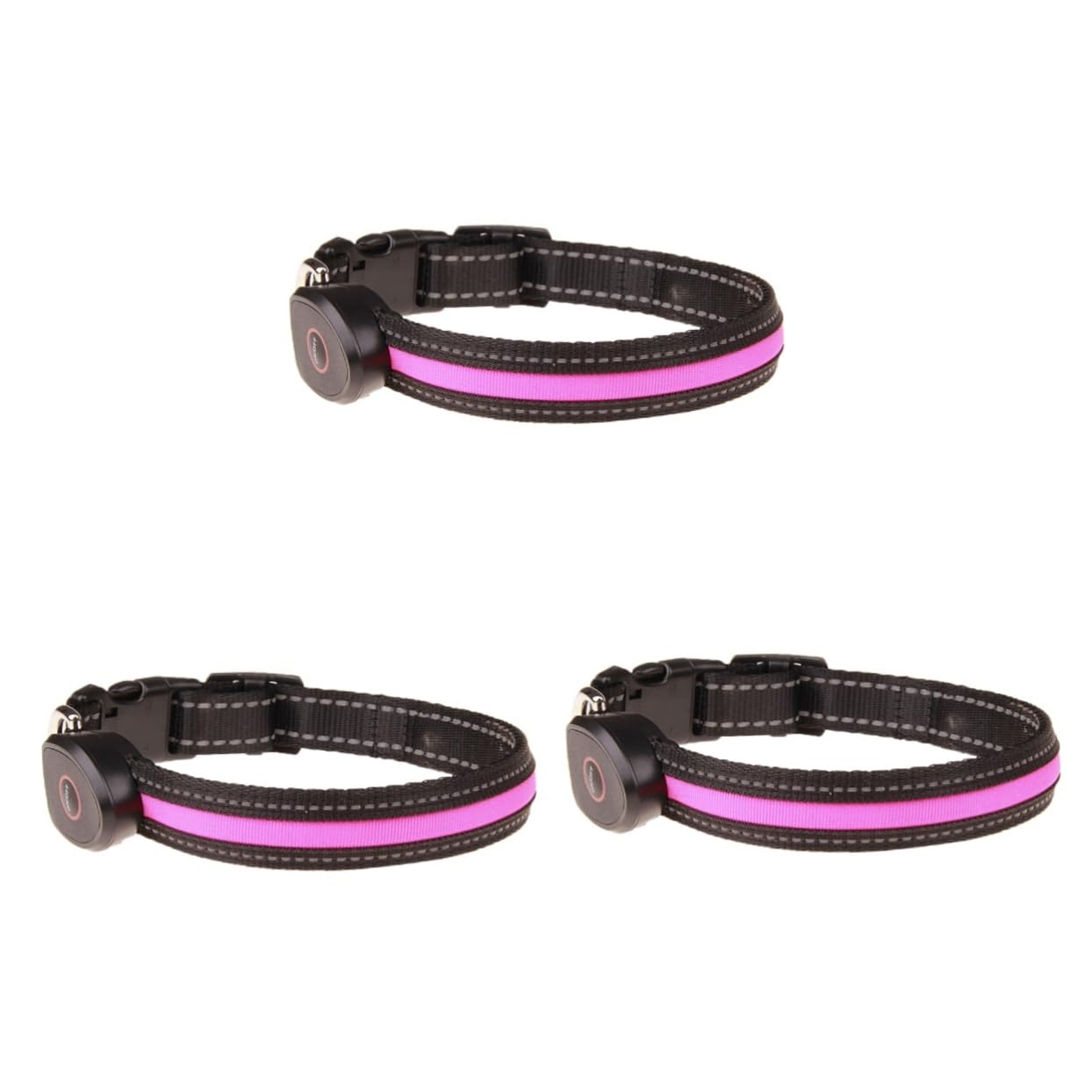 BESPORTBLE 3 Piezas Cuello Circular Collar Luminoso Collar de Cuello Iluminado de Mascota condujo con luz de Intermitente para Mascotas dirigió Cuerda Rosa