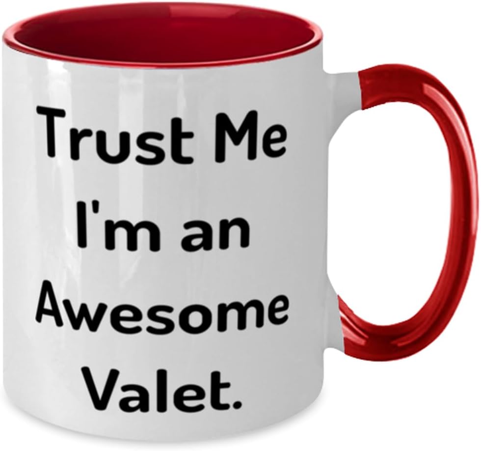 Funny Valet Gifts, Trust Me I'm an Awesome Valet, Birthday Two Tone 11oz Mug For Valet from Colleagues, Valet box, Valet tray, Watch box, Cufflink box, Jewelry box, Shoe shine kit