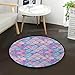 Mnsruu Tapis rond motif écailles de sirène pour salon, chambre à coucher, 92 cm de diamètre