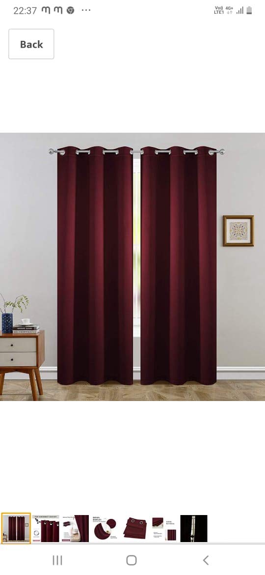 Sakshi Collaction Presents 80% Blackout Silk Long Door Curtain 2 pcs Set - 4x9 feet - Maroon (B0B4CYFV23) Amazon Price History, Amazon Price Tracker