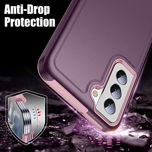 Kovasia For Samsung Galaxy S22 Case (Not For Plus Or Ultra), Slim Fit Tough Shock-Absorption Protective Phone Cover For Samsung Galaxy S22 5G 6.1 Inch, Happy Purple #TOP2