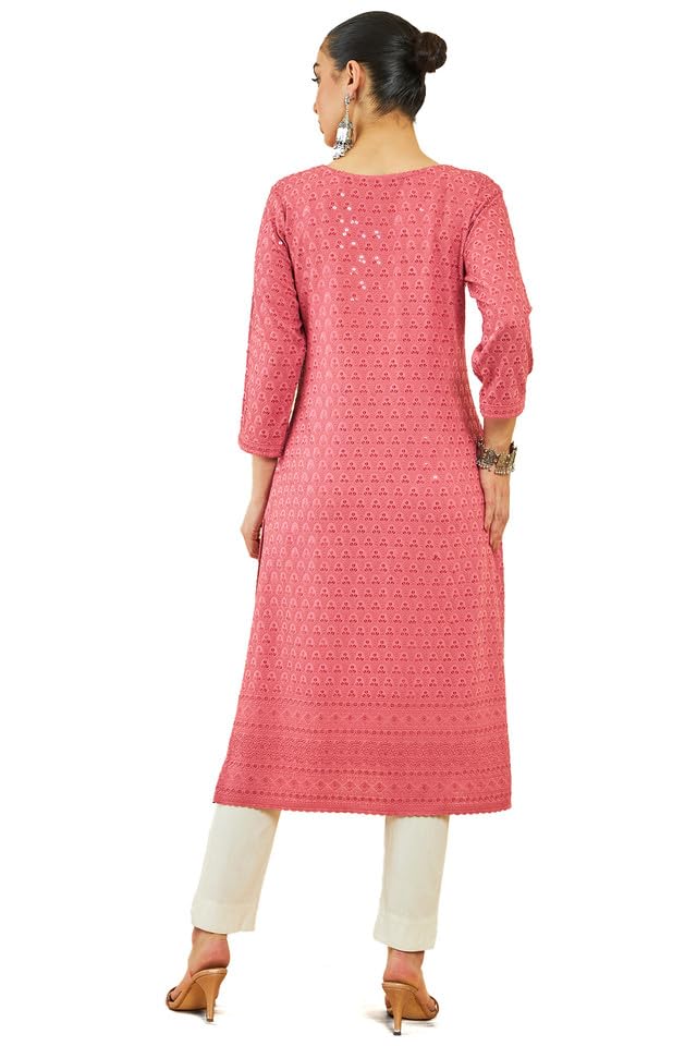Image of Soch Women's Rayon Straight Fit Straight Kurta