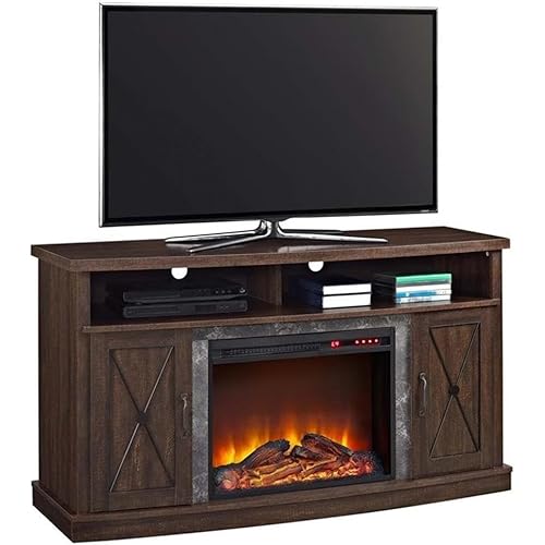 Ameriwood Home Barrow Creek Electric Fireplace TV Stand for TVs up to 60", Espresso