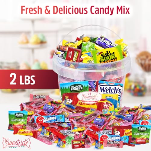 Bulk Candy Variety Pack - 2 Pound Care Package Assorted Basket, Snack Food Gift, Office Assortment Gift for Birthday Party, Kids, College Students & Adults (Pack of 1))