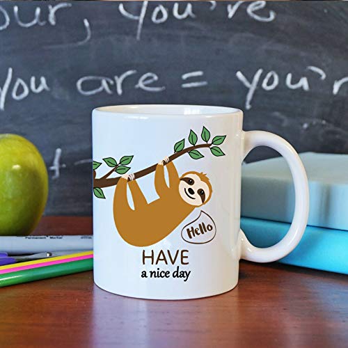 Funny Novelty Sloth Coffee Mug, Cute Sloth Ceramic Coffee Cup Animal Cartoon Cups For Sloth Lovers Christmas Gifts,Birthday Gifts For Women,Friend, Sister,Mom Dad Gifts #TOP5
