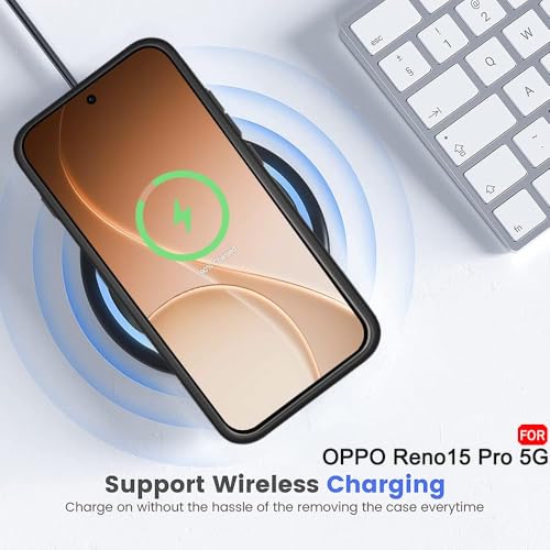 Image of TheGiftKart Hybrid Shockproof Back Cover Case for Oppo Reno 15 Pro 5G Compatible with MagSafe | Hard Back Cover Case for Oppo Reno15 Pro 5G (PC & TPU, Transparent Clear Back, Black Sides)