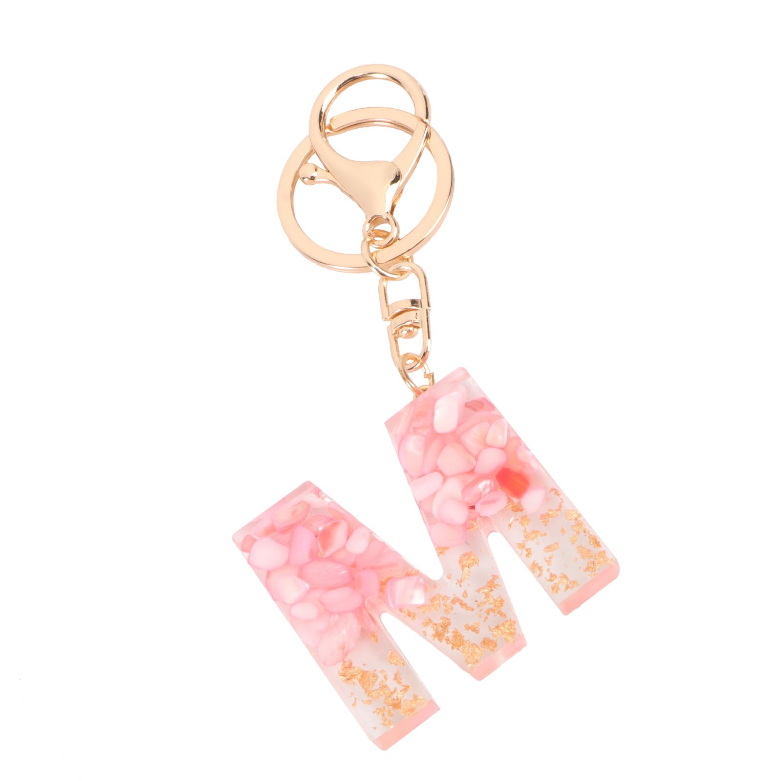 STOBOK1 Pc Keychain Pendant English Alphabet Design Tassel Large Alphabet Letter Keyring Charm Key Chain for Women (Pink )