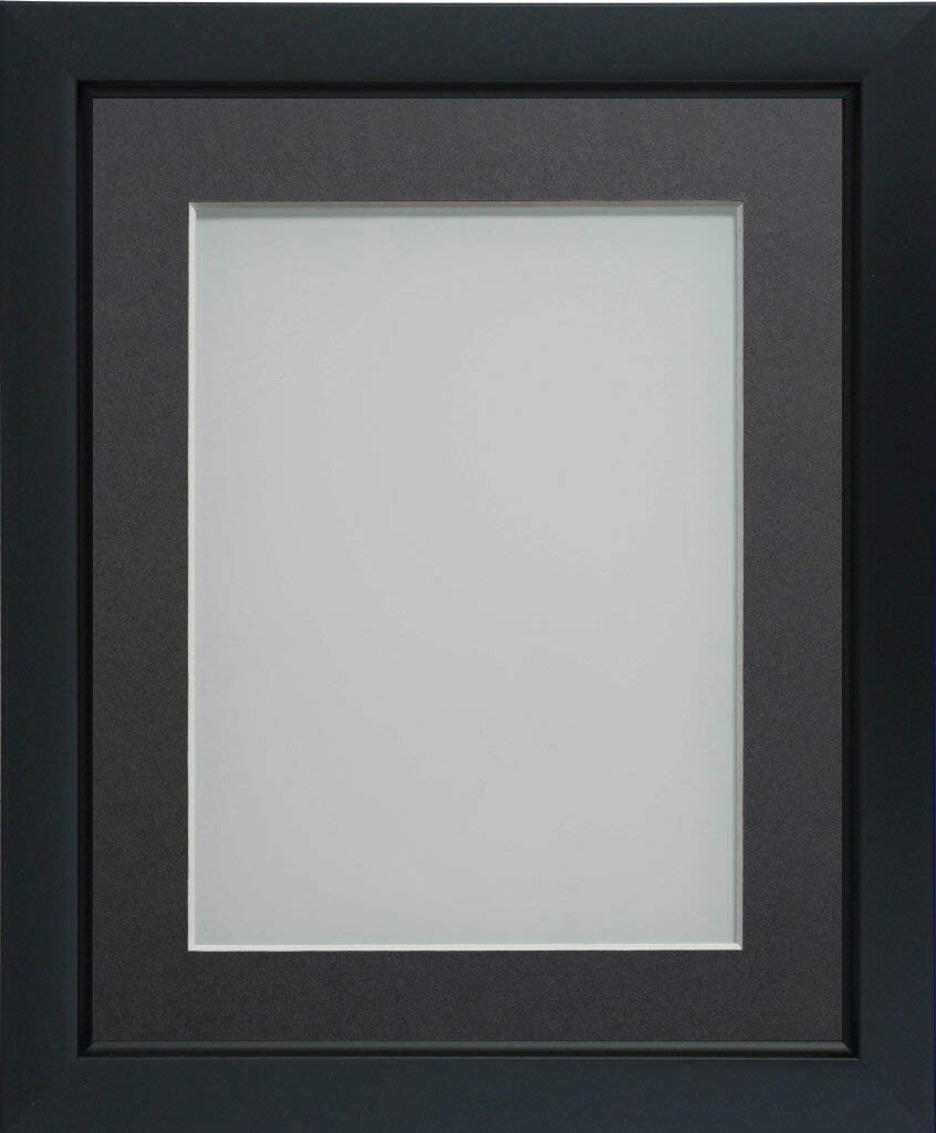 Frame Company Ainsworth Range Black 16x12 inch Picture Photo Frame with Grey Mount for Image 14x10inch * Choice of Sizes* Fitted with Real Glass — image 1