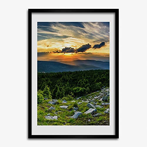 Cadre bois moderne 50x70 Tulup tableau photo peinture affiche panorama montagnes