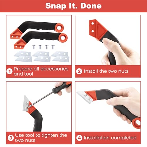 Grout Removal Tool Kit - 2 Scrapers, 6 Blades & 2 Cleaning Brushes for Tile Grout Cleaning, Grout Scraper Tool for Bathroom, Kitchen, Floor Tiles - Durable & Easy to Use - Image 6