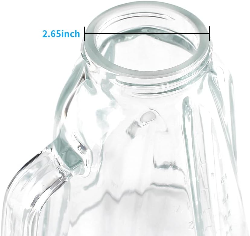 Replacement Parts 5cups Glass Jar with Blade and Base Bottom Cap,Compatible with Hamilton Beach Blenders(White)