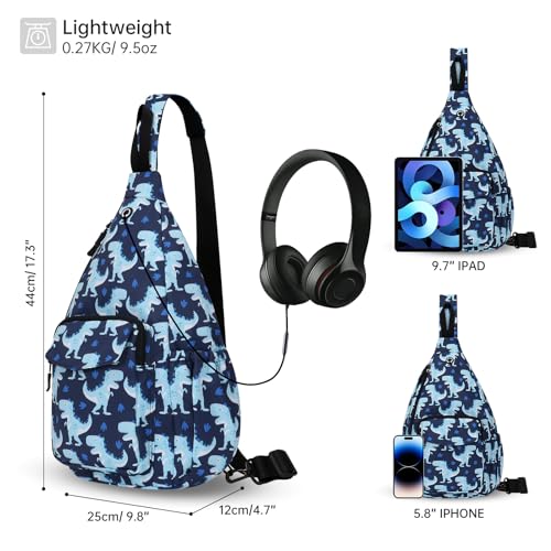 HAWEE Women's Convertible Backpack Crossbody Pack Dinosaur Animal Print Sling Bag for Yoga Gym — view 3