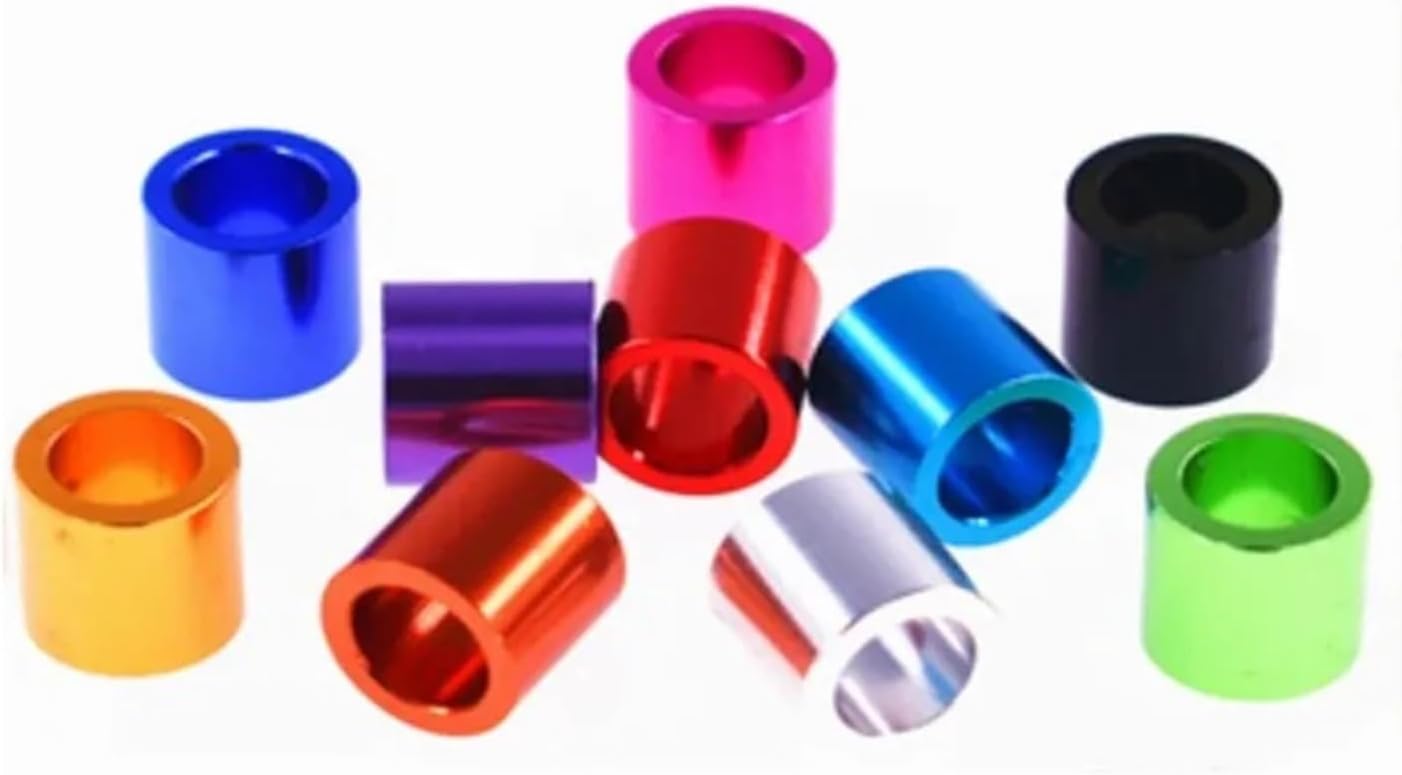 10pcs-20PCS Aluminum Bushing Gasket M3 M4 M5 M6 Colourful Washer Round Hollow No Thread Standoff Spacer(Orange,M5 10pcs,10mm (H))