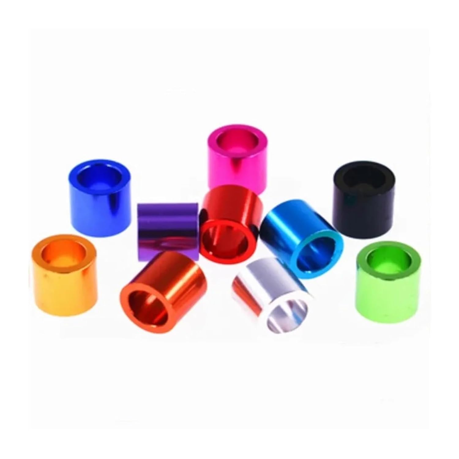 10pcs-20PCS Aluminum Bushing Gasket M3 M4 M5 M6 Colourful Washer Round Hollow No Thread Standoff Spacer(Deep Blue,M6 10pcs,5mm (H))