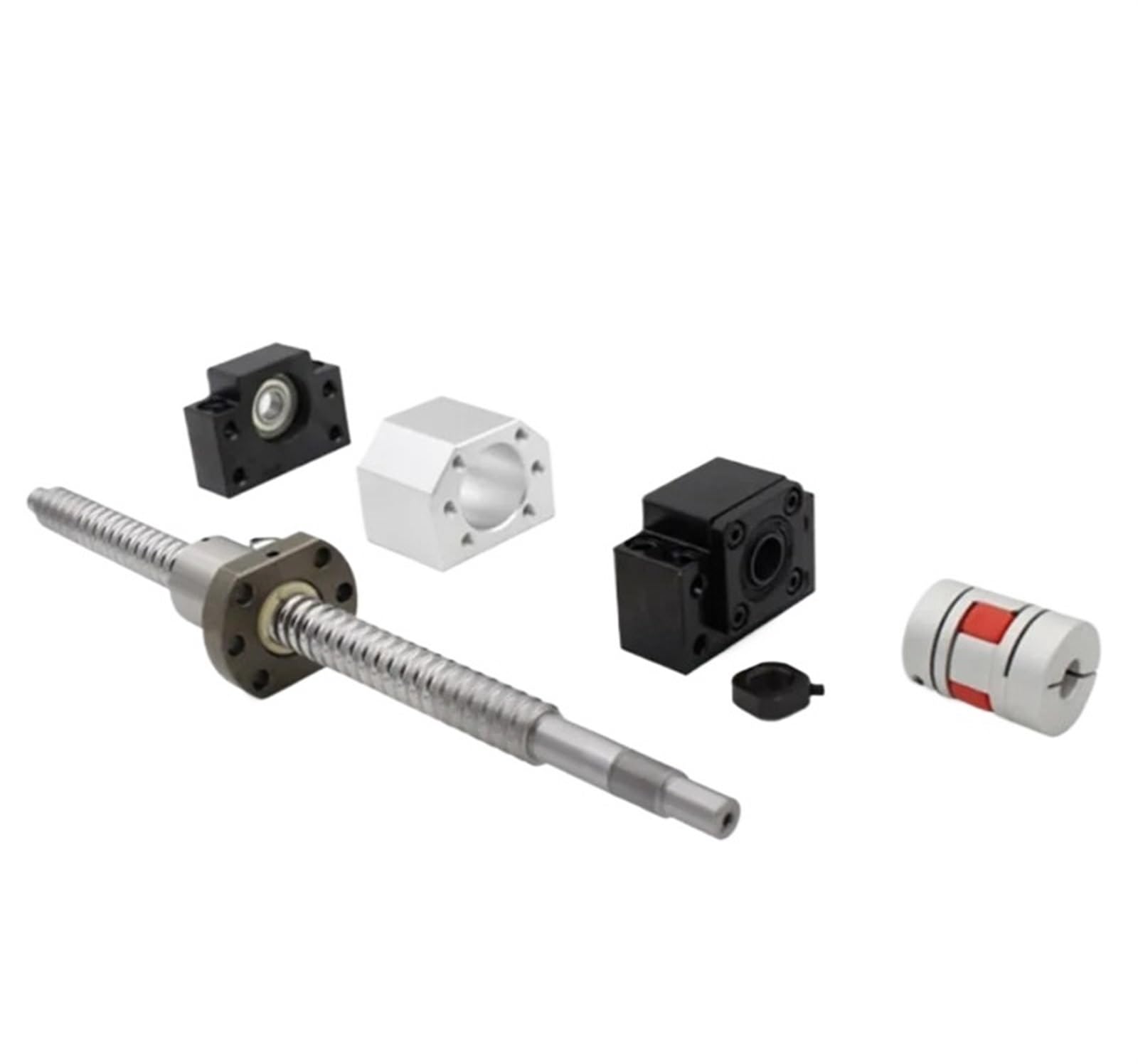 Metal Ball Screw nut SFU2005 Ball Screw C7 End Machined +Single Flange Ball Nut BFBK15 + Ball Nut Housing+Supporter for CNC Parts(800mm)