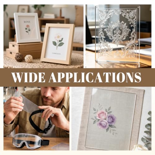 Image of TKOnline 40 PCS Plexiglass Sheets, 4 inch x 6 inch x 0.02 Clear PET Sheet Panels, Clear Acrylic Plastic Sheet for Picture Frame, Invitations, Poster Frames Plastic Board