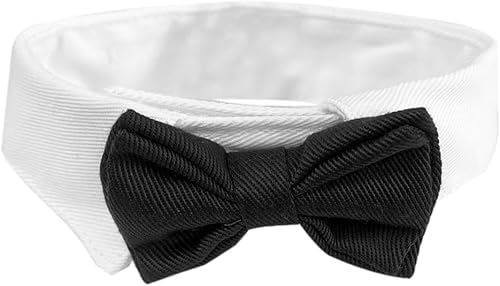 Miniatura 2 de Corbata de cuello ajustable formal para mascotas para perros y gatos, disfraces de aseo de boda (S, negro)