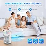 Portable Air Conditioners, 1400ML Mini Air Conditioner Evaporative Personal Cooler Humidifier with Remote, 3 Speeds Mini AC Desktop Cooling Fan for Home Office Bedroom
