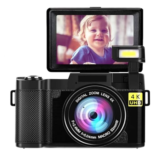 Yunir 4K Digital Camera, 3inch 48MP 16X Zoom 180° Flip Screen, Anti...