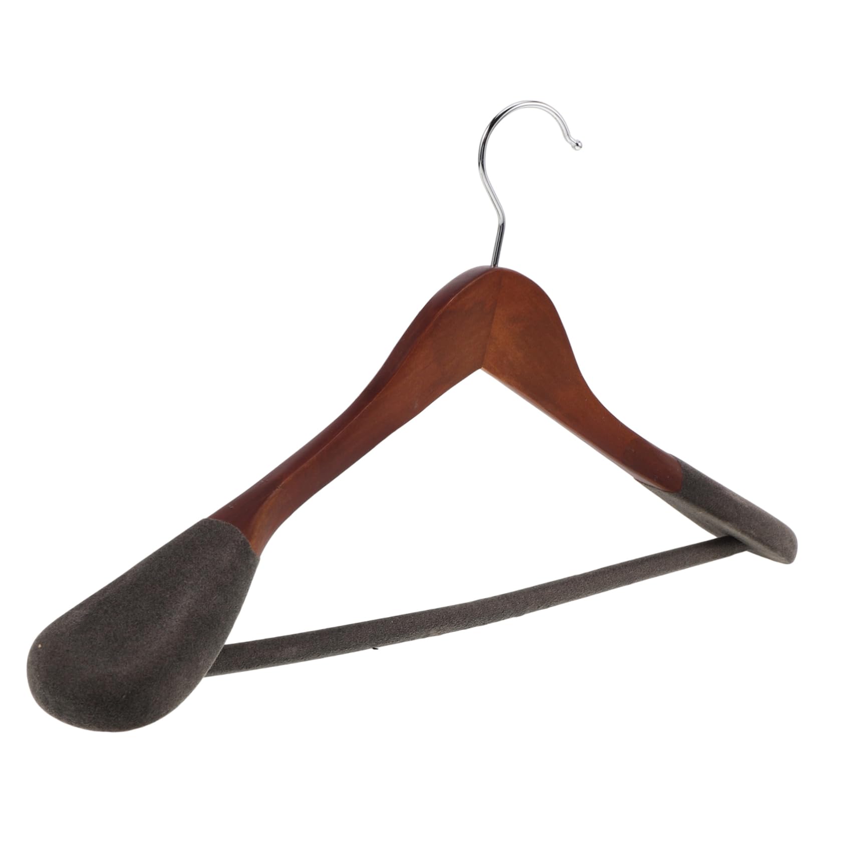 MUCKLILY Wooden Suit Hanger Clothes Hangers Coat Rack Flocking Coffee