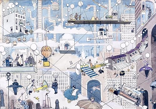 Tableau Toile William Heath Robinson La vie aérienne affiche d'art peinture décorative 60x90