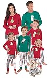 PajamaGram Matching Family Christmas Pajamas - Red/Green, Men's, L