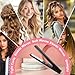 Mini Dual Purpose Curling Iron,Long-Lasting Portable 2-in-1 Curling Wand,2-in-1 Mini Curling Wand,Dual Purpose Styling Tool for All Hair Types (Purple, 01)