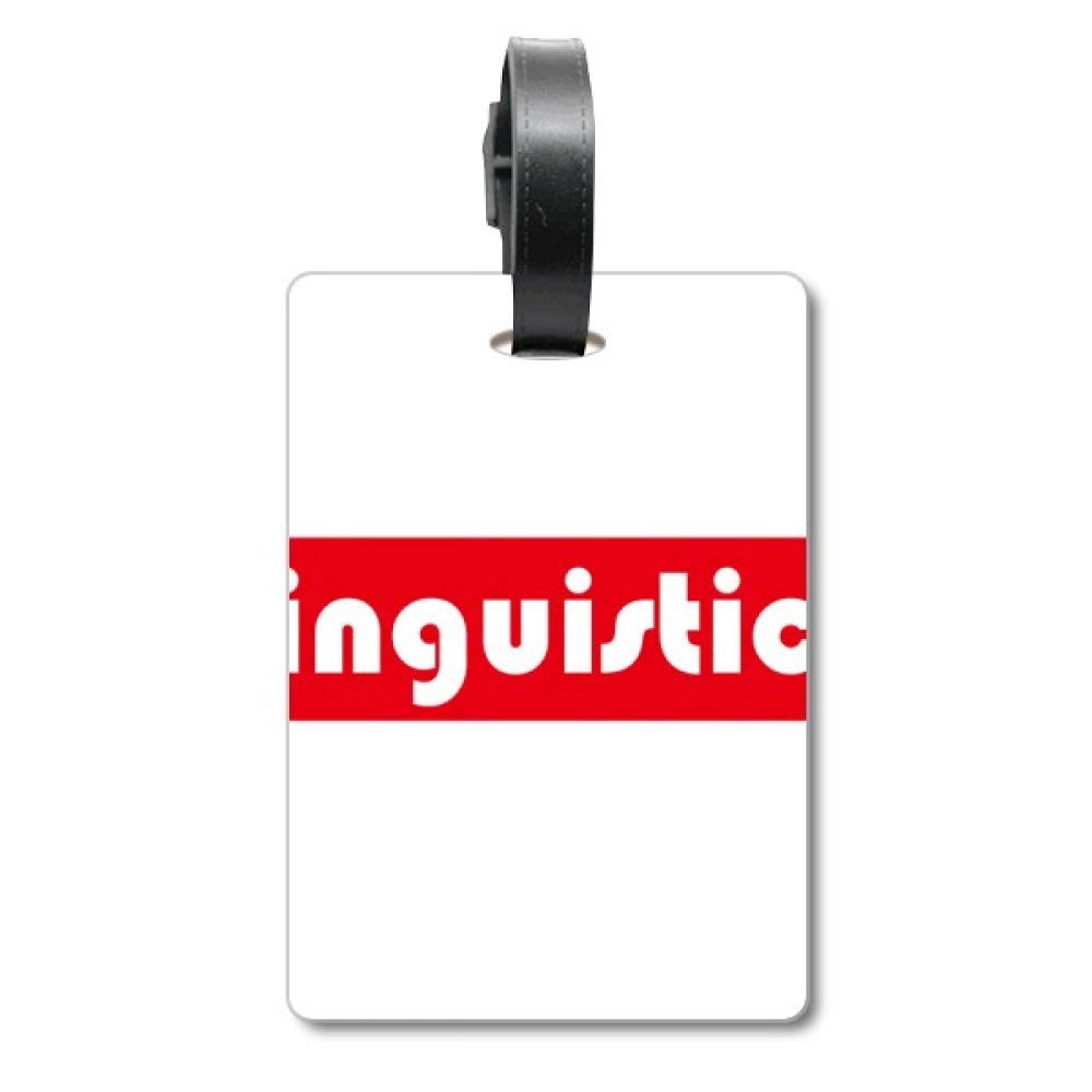 Étiquette valise rouge Course and Major Linguistics identification bagage voyage - 5