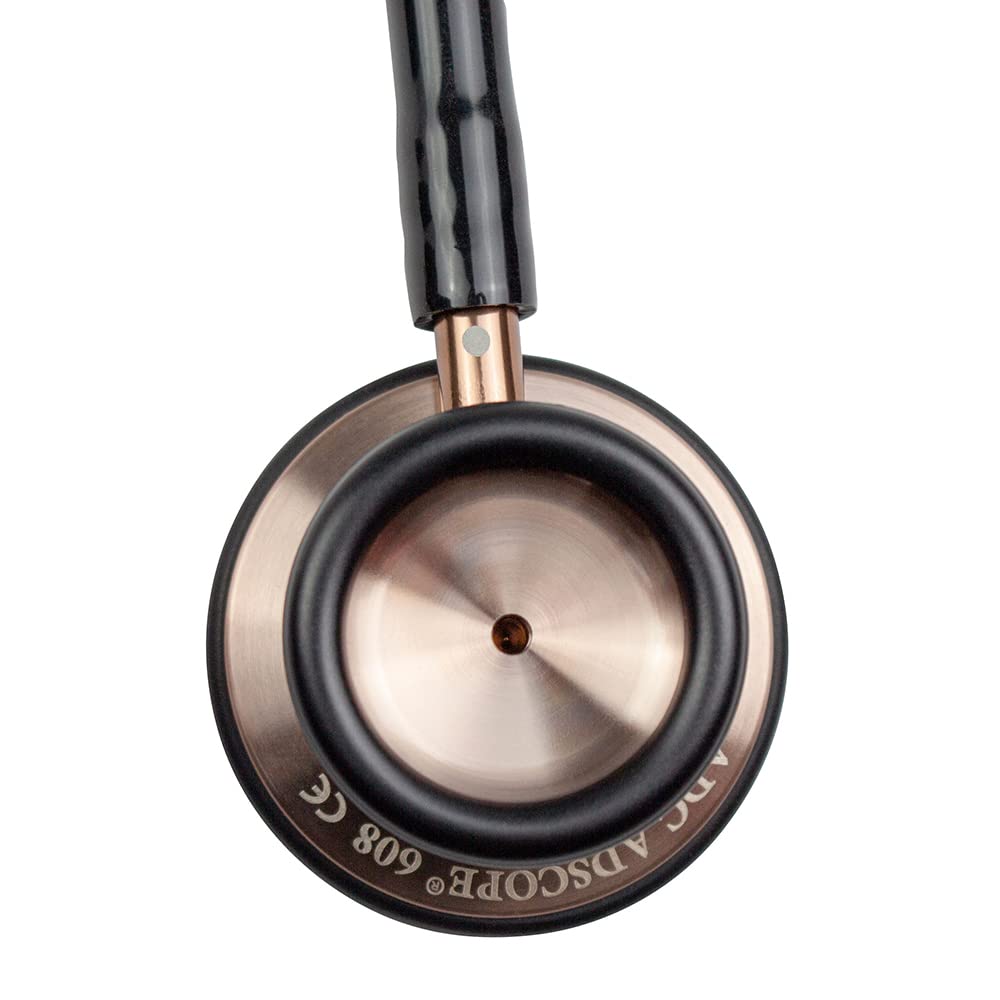 ADC Adscope 608 Convertible Clinician Stethoscope with Tunable AFD Technology, Adult Diaphragm and Adult Bell or Pediatric Diaphragm, 31 inch Length, Copper with Black Tubing