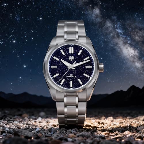 Image of watchdives WD0003C Elementum Original Design Men Watch VH31 Sweep Second Quartz Watch 36mm Sapphire Crystal Luxury Wristwatch 100m Waterproof Stainless Steel